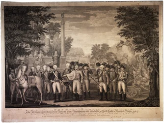 The British Surrendering Their Arms to Gen. Washington at Yorktown